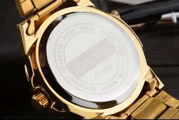 CHENXI Milovníkov Quartz Hodinky Ženy Muži Zlaté náramkové hodinky Top Značky Luxusné Žena Muž Hodiny IPG Zlaté Oceľové Hodinky