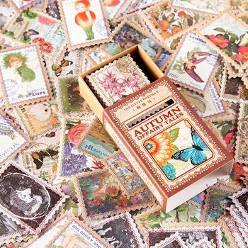 Dimi 100 Ks/Box Málo Poštár Jeseň Rozprávky Série Deco Nálepky Scrapbooking DIY Vintage Pečiatka Stick Návesť kancelárske potreby