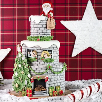 Santa Claus & Vianočný Stromček, Silikónové Formy Fondant Plesne Cake Decor Nástroj Čokoláda Gumpaste Formy, Sugarcraft, Kuchyňa Gadget