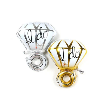 2 ks 70*50 cm diamantový prsteň na krúžok tvar hliníkové balóny zlato, striebro dve svadobné dekorácie dovolenku strany