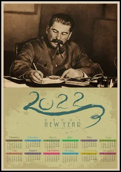 2022 Vintage Kraft Kalendár Plagát ZSSR CCCP Lenin Stalin Sovietskeho zväzu Umenie Stene Obraz pre Home Decor Art Samolepky na Stenu