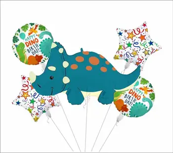 5 ks Dinosaura Fóliové Balóniky Kolo Hélium Balón Detí, Narodeniny, Party Dodávky Hračky, darčeky, Dekorácie Jurský Globos