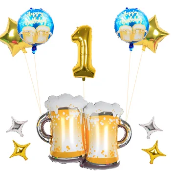 1set Veľké Zlaté Pivo, Pohár Hélium Balóniky Narodeninovej Party Dekoroch Poďme na zdravie Dospelých, Deti, Darčeky na Narodeniny Balloon Air Globos