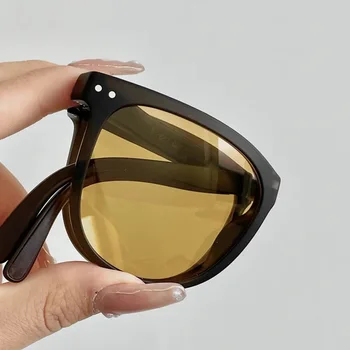 2021 Skladacie Okrúhle slnečné Okuliare Ženy Značky Dizajnér Vintage Malé Slnečné Okuliare Dámy kórejský Štýl Odtiene Okuliare byť ľahko sa prenáša