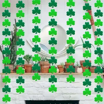 Tmavé Svetlo Zelené Duté Šťastie Írska Ďatelina Trojuholník Bannery Flags St. Patrick ' s Day Party Ďatelina Girlandy Visí Ozdoby