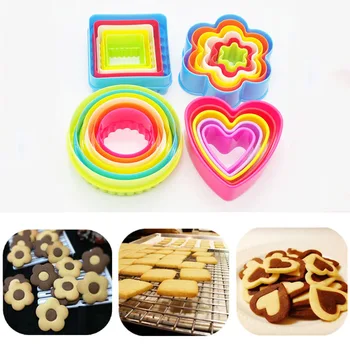 1 Nastavte Farebné Plastové súbory Cookie Cutter DIY Biscuit Formy Cake Zdobenie Nástroje Pečenie Kuchynské Doplnky