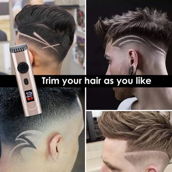 Hair clipper profesionálny Zastrihávač chĺpkov v strojčekov na strihanie Vlasov pre mužov elektrické vyžínače LCD Displej stroj kaderníctvo Hair cut