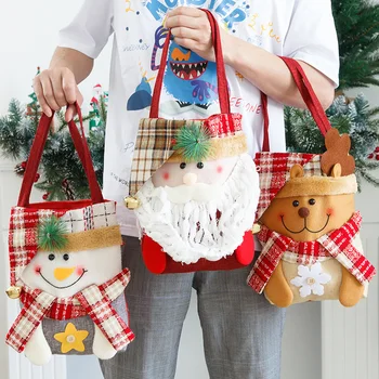 Vianočné tote bag darčekové balenie candy bag textílie Santa Claus snehuliak elk creative decoration dovolenku rekvizity