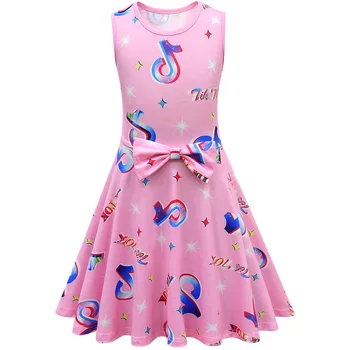 Letné Šaty Pre Dievča 2021 TIK KLOP Tlač Oblečenie pre Deti Party Šaty Bavlna Liittle Batoľa Oblečenie, Detské Šaty
