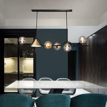 Artpad Čierne Zlato Luster Nordic Obývacia Izba Jedáleň Kuchyňa E27 Skleného Stropu Prívesok Svetlo Výzdobu Lampy