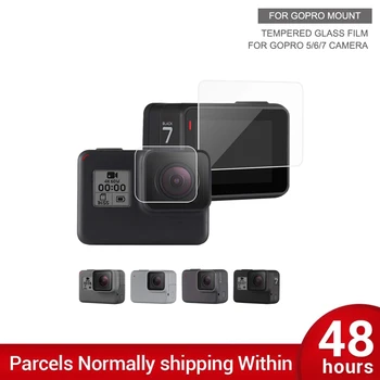 2 PACK Objektív Fotoaparátu Chránič+ LCD Screen Protector Tvrdeného Skla Film pre GoPro Hero 7 6 5 Black Hrdina 7 White Silver Fotoaparát