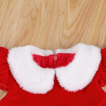 Vianočné Šaty Batoľa, Dieťa Dievčatá Red Velvet Bez Rukávov Tutu Šaty Party Princess Formálne Šaty Vianočné Oblečenie
