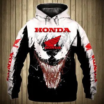 Nové pánske Honda Krídlo Motocykel Logo Hoodie 3D Digitálna Tlač Bežné Mikina na Zips s Kapucňou Harajuku Kvalitné Závodné Bundy