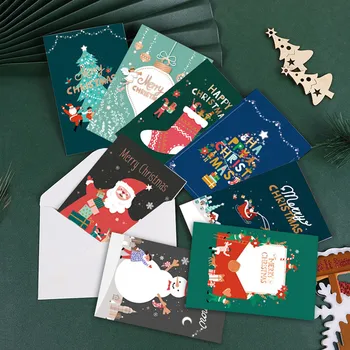 8pcs DIY Diamond Maľovanie Pohľadnice Mozaiky Santa Claus, Vianočné Pohľadnice, Vianočné Vyšívanie Auta Narodeniny Festival Darček