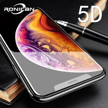 RONICAN 5D Tvrdeného Skla pre iPhone 8 plus 7plus XS Max XR Okraj Plný Zakrivené Premium Anti-Výbuch Screen Protector sklo film